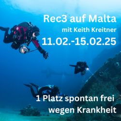 Freier Platz im Rec3-Kurs mit Keith Kreitner auf Malta – 11.-15. Februar 2025!